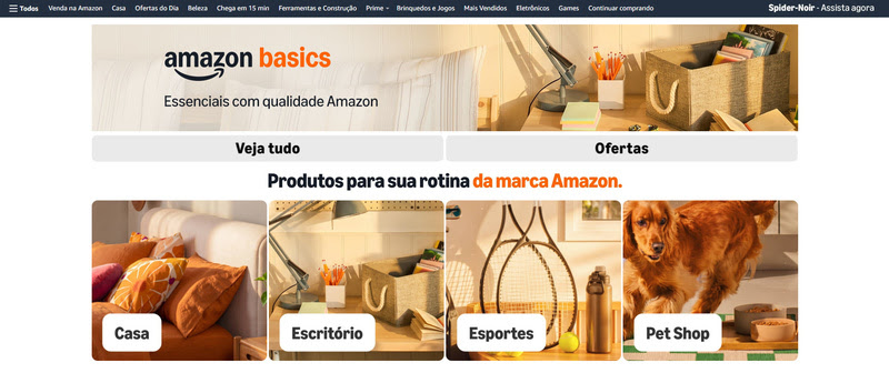 Amazon lança Amazon Basics no Brasil com centenas de produtos e entrega no mesmo dia para membros Prime